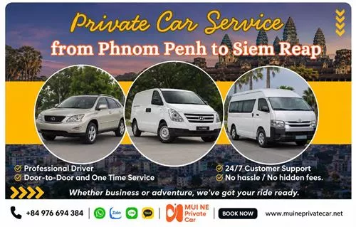 Phnom Penh to Siem Reap Private Car Transfer