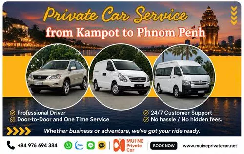 Kampot to Phnom Penh Private Car Transfer
