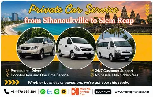 Sihanoukville to Siem Reap Private Car Transfer