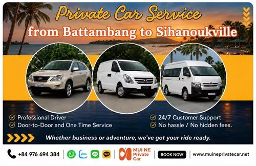 Battambang to Sihanoukville by Private Car