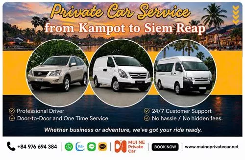Kampot to Siem Reap Private Car