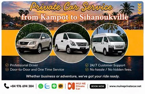 Kampot to Sihanoukville Private Car Transfer