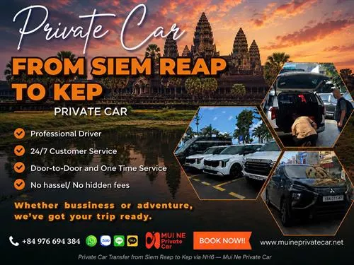 Siem Reap to Kep Private Car Transfer