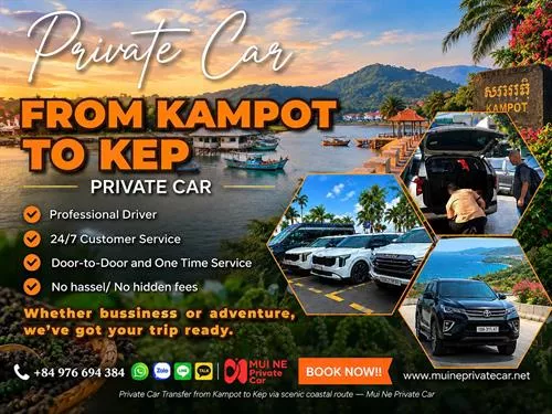 Kampot to Kep Private Car Transfer