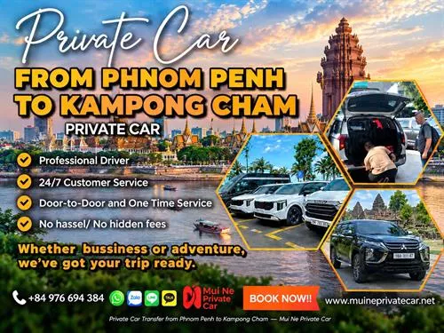 Phnom Penh to Kampong Cham Private Transfer