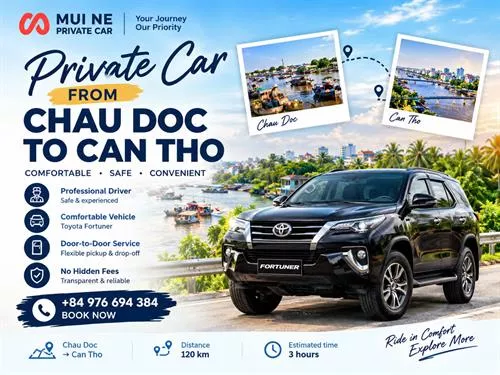 Private Car From Chau Doc To Can Tho