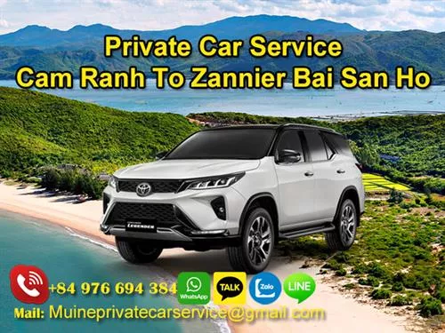 Private Car Cam Ranh to Zannier Bai San Ho