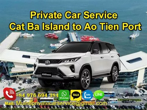 Private Car From Cat Ba Island To Ao Tien Port