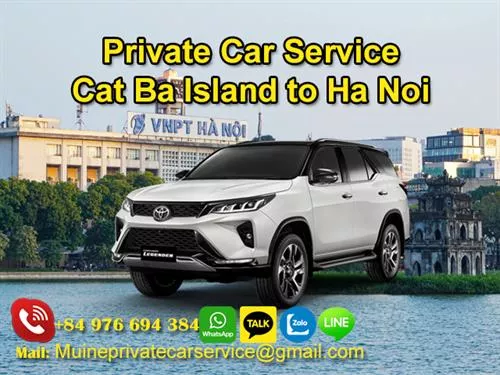 Private Car From Cat Ba Island To Hanoi