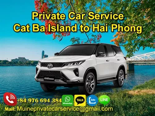 Private Car From Cat Ba Island To Hai Phong City