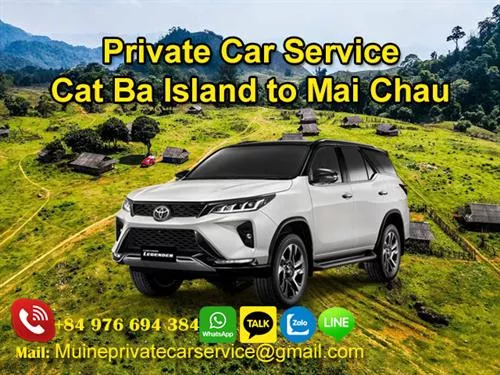 Private Car From Cat Ba Island To Mai Chau