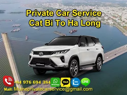 Private Car From Cat Bi To Ha Long 