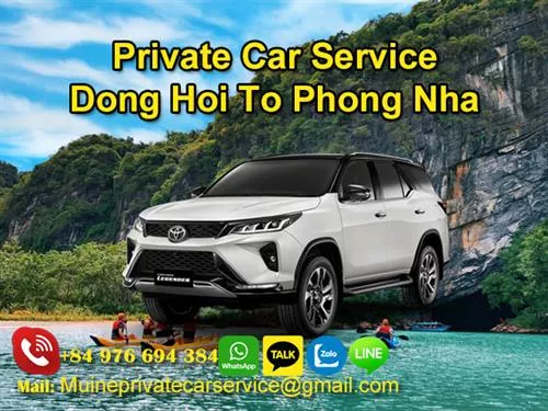 Private Car From Dong Hoi To Phong Nha