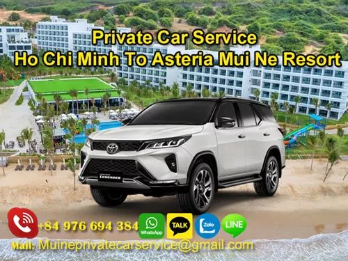 Private Car From Ho Chi Minh to Asteria Mui Ne Resort