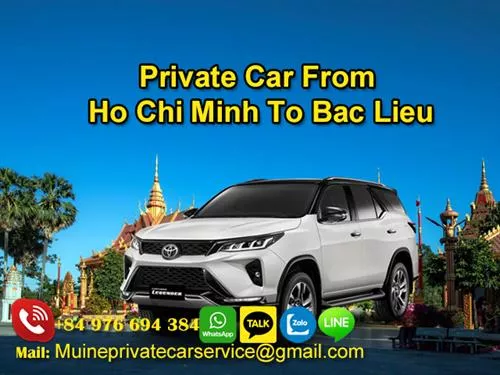 Private car from Ho Chi Minh to Bac Lieu