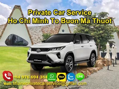 Private Car From Ho Chi Minh To Buon Ma Thuot