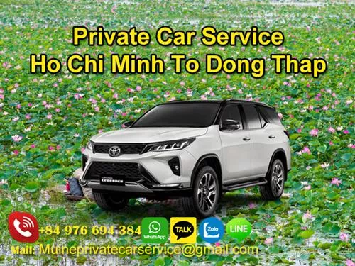 Private car from Ho Chi Minh to Dong Thap