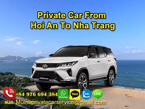 Private Car from Hoi An to Nha Trang