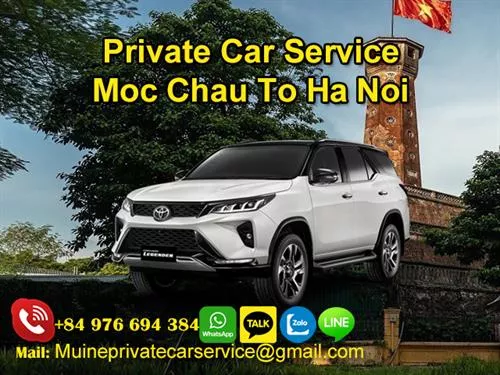 Private Car From Moc Chau To Ha Noi