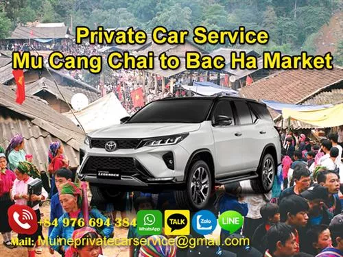Private Car From Mu Cang Chai to Bac Ha Market