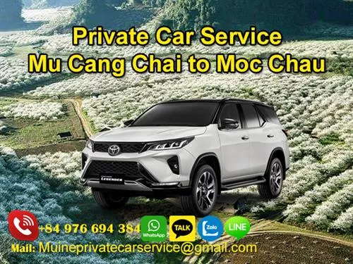 Private Car From Mu Cang Chai to Moc Chau