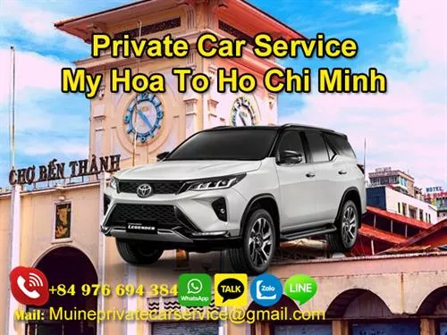 Private car from My Hoa to Saigon