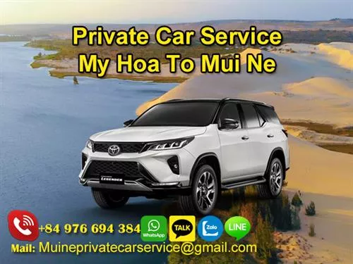 Private car from My Hoa to Mui Ne