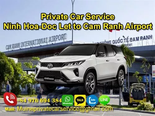 Private Car From Ninh Hoa (Doc Let) To Cam Ranh Airport