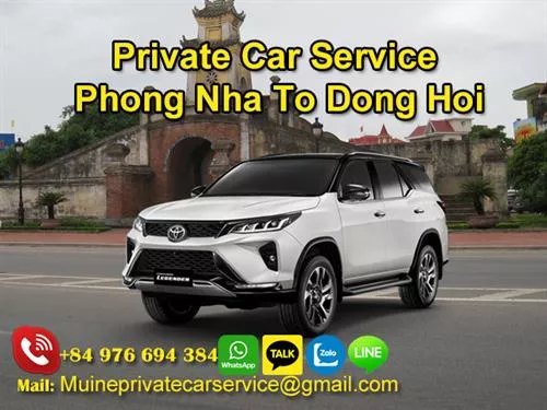 Private Car From Phong Nha To Dong Hoi