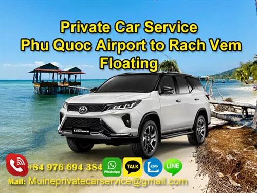 Private Car From Phu Quoc Airport To Rach Vem Floating Village