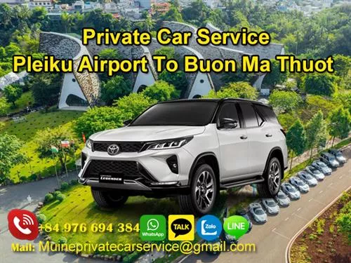 Private Car From Pleiku Airport To Buon Ma Thuot