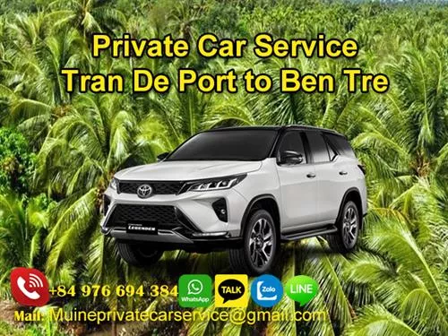 Private Car From Tran De Port To Ben Tre