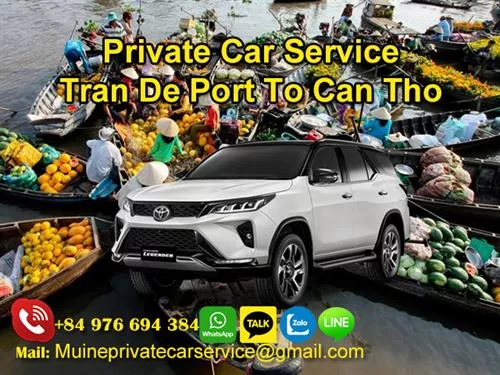 Private Car From Tran De Port To Can Tho