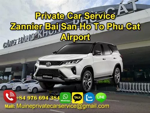 Private Car From Zannier To Phu Cat Airport