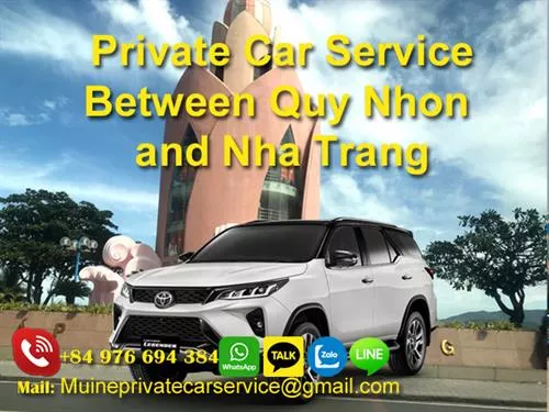 Private car rental from Quy Nhon to Nha Trang