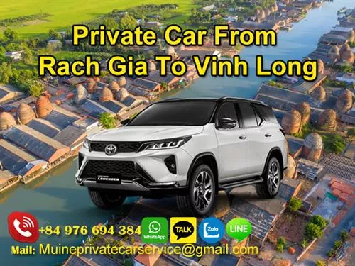 Private car from Rach Gia to Vinh Long