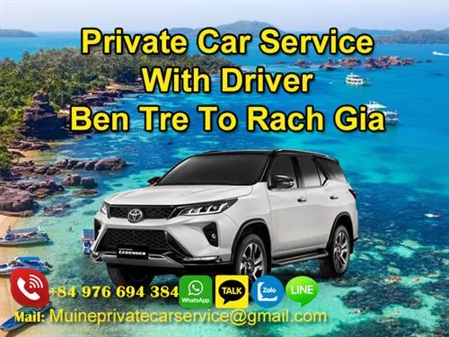 Private car from Ben Tre To Rach Gia 