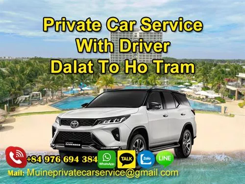 Private car from Dalat to Ho Tram