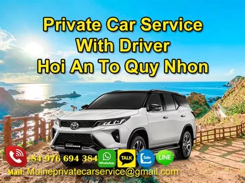 Private car from Hoi An to Quy Nhon