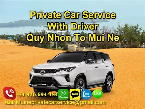 Private car from Quy Nhon To Mui Ne