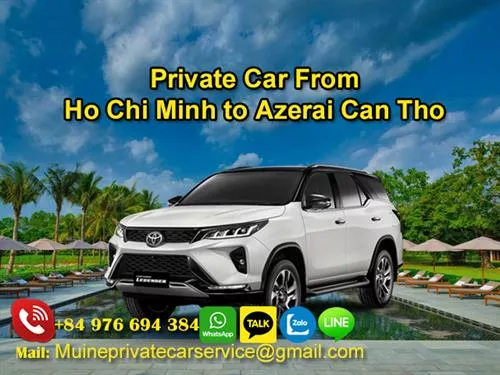 Private car from Ho Chi Minh to Azerai Can Tho