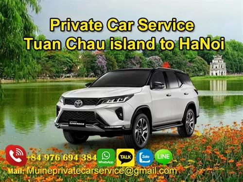 Private Car From Tuan Chau island to Hanoi
