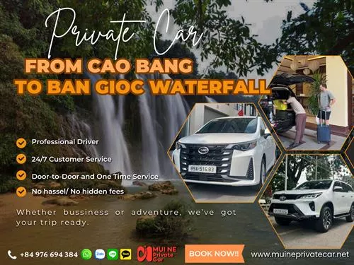 Cao Bang to Ban Gioc Waterfall Private Car Rental