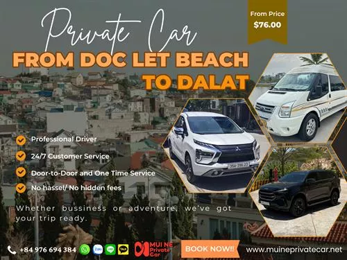 Doc Let Beach to Dalat Private Car Transfer
