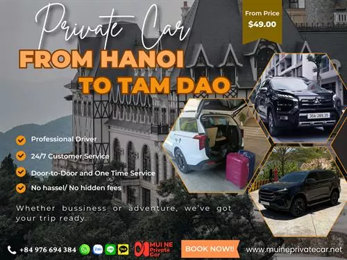 Private Car From Hanoi To Tam Dao