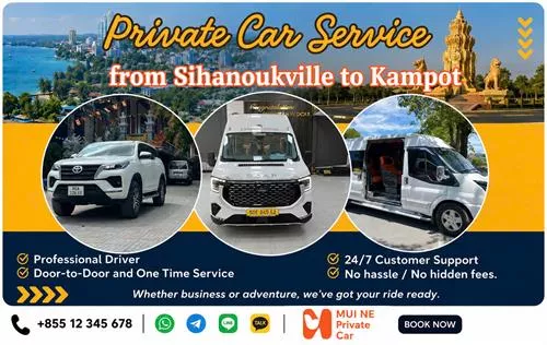 Sihanoukville to Kampot by Private Car