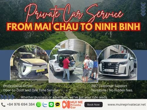 Mai Chau to Ninh Binh Private Car Transfer
