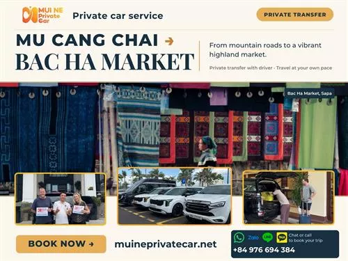 Private Car From Mu Cang Chai to Bac Ha Market