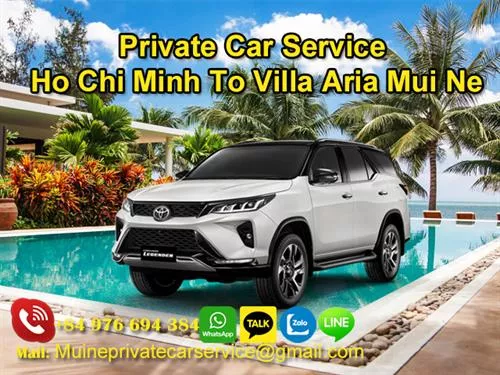 Private Car From Ho Chi Minh To Villa Aria Mui Ne