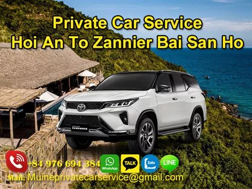 Private Car From Hoi An to Zannier Bai San Ho